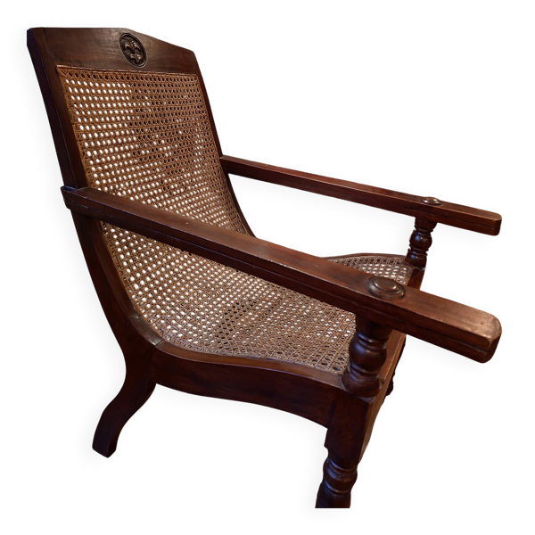 Fauteuil de planteur bois et cannage