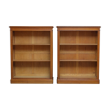 Pair of oak open bookcases