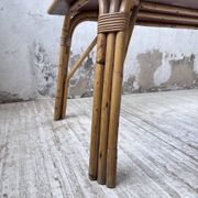 1950s rattan table with ceramic top