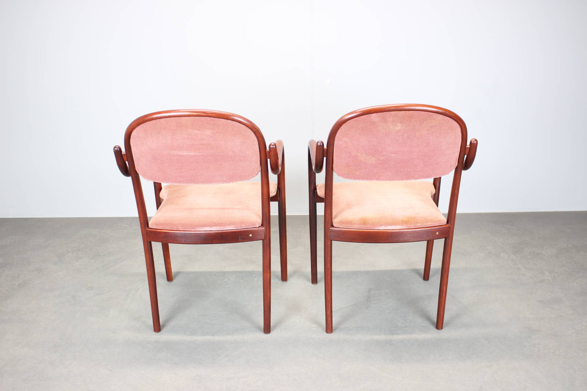 Set of six Thonet armchairs in bent wood, Vienna, Austria, 1991