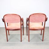 Set of six Thonet armchairs in bent wood, Vienna, Austria, 1991