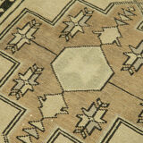 1960s handmade vintage oriental beige carpet 114 cm x 226 cm