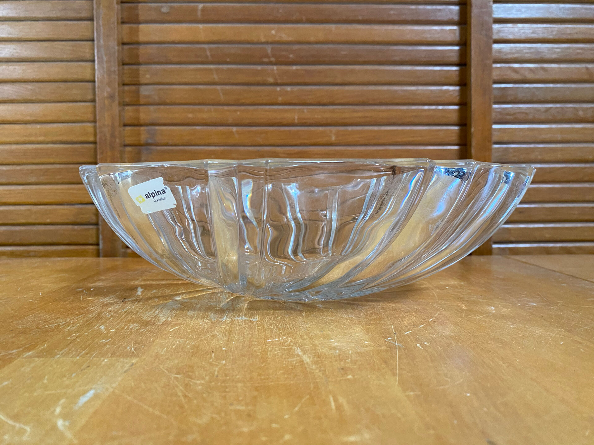 Vintage art deco alpina moulded crystal cup