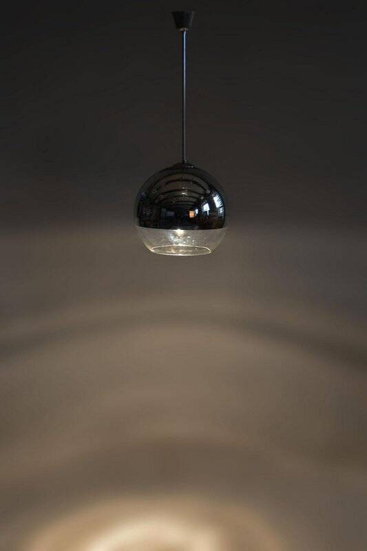 Mid-Century Chandelier in Chromed Steel and Opaline Glass, Germany, 1970s