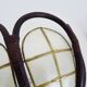 Pair of rattan and mother-of-pearl wall lights from the 50s and 60s