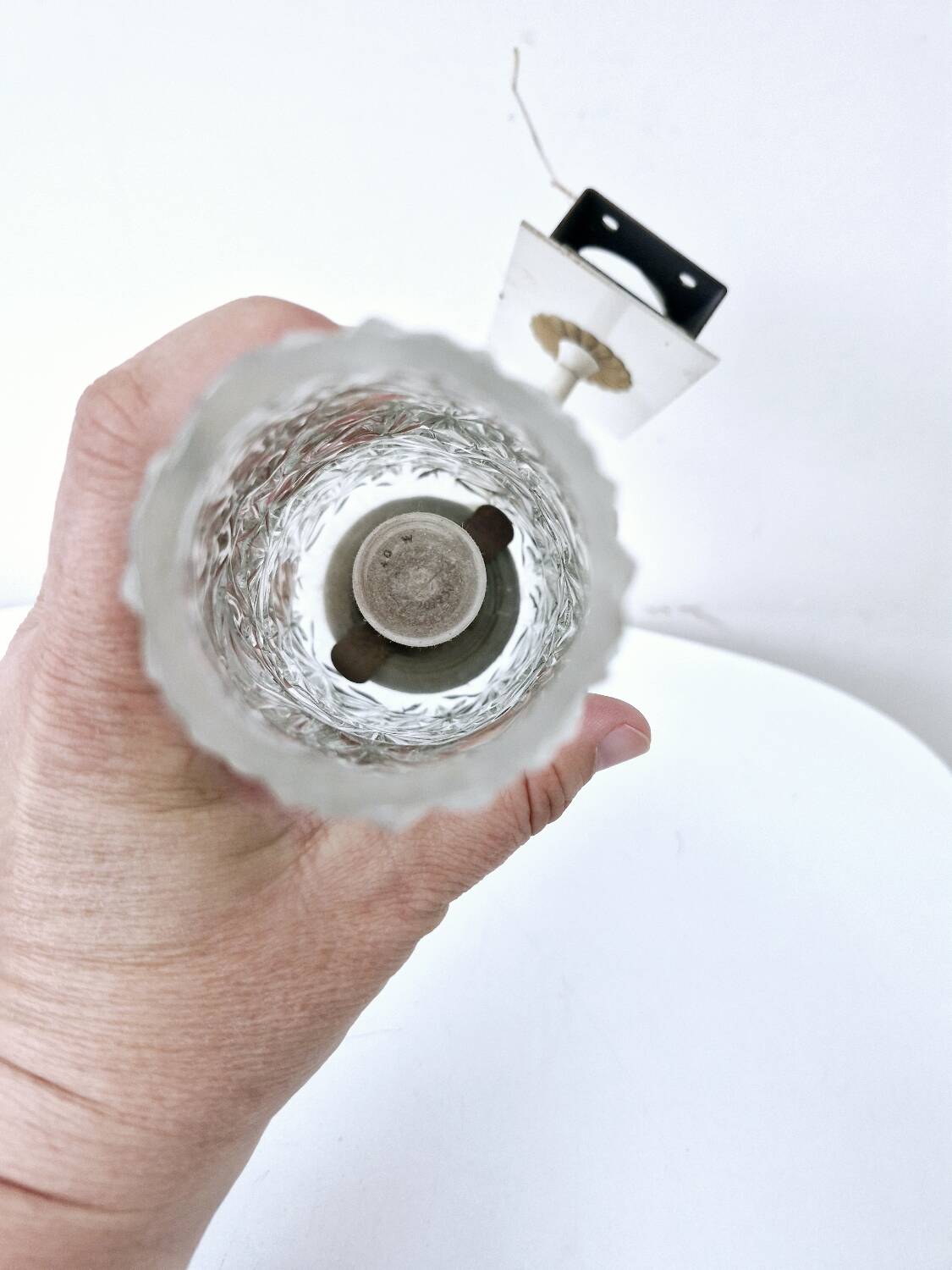 Pair of Vintage Molded Glass Metal Wall Sconces Signed Cervin Functional