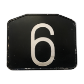 Line of bus No. 6 bakelite old plate