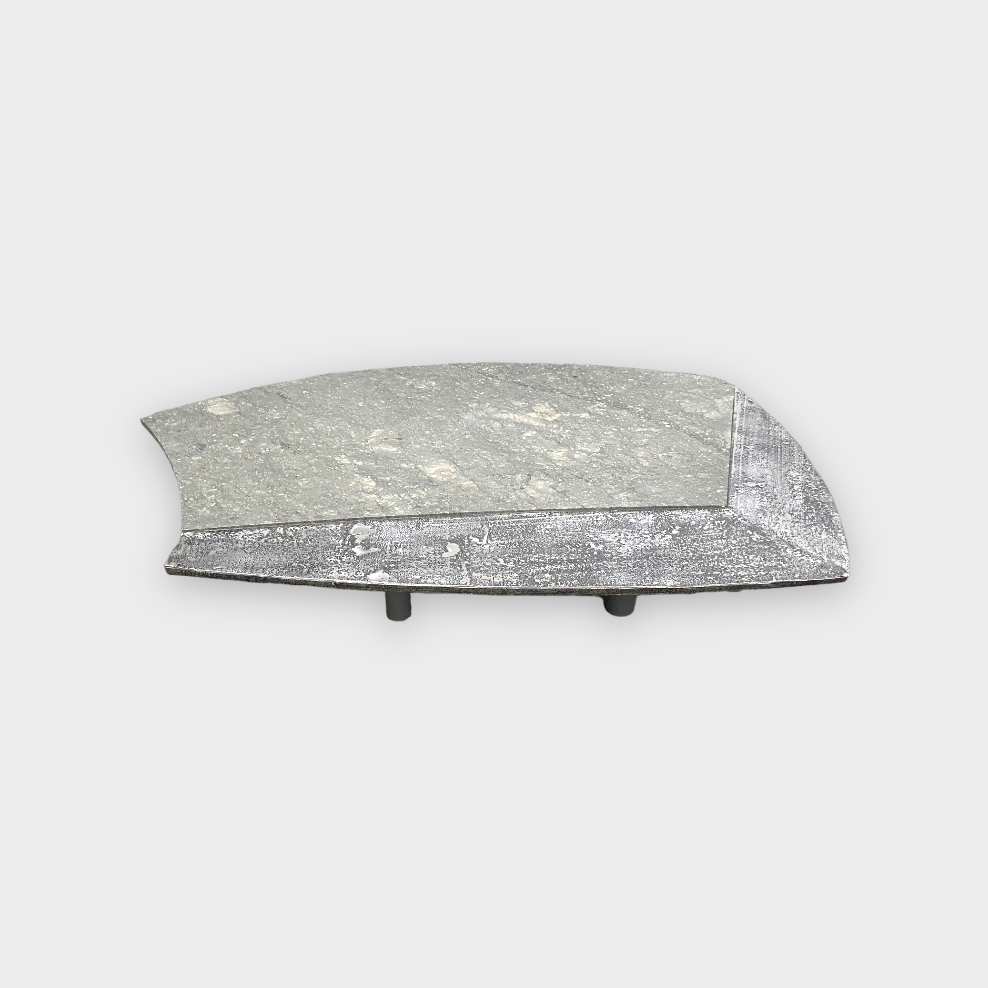 Table basse brutaliste en marble & fer de pia manu, années 1990