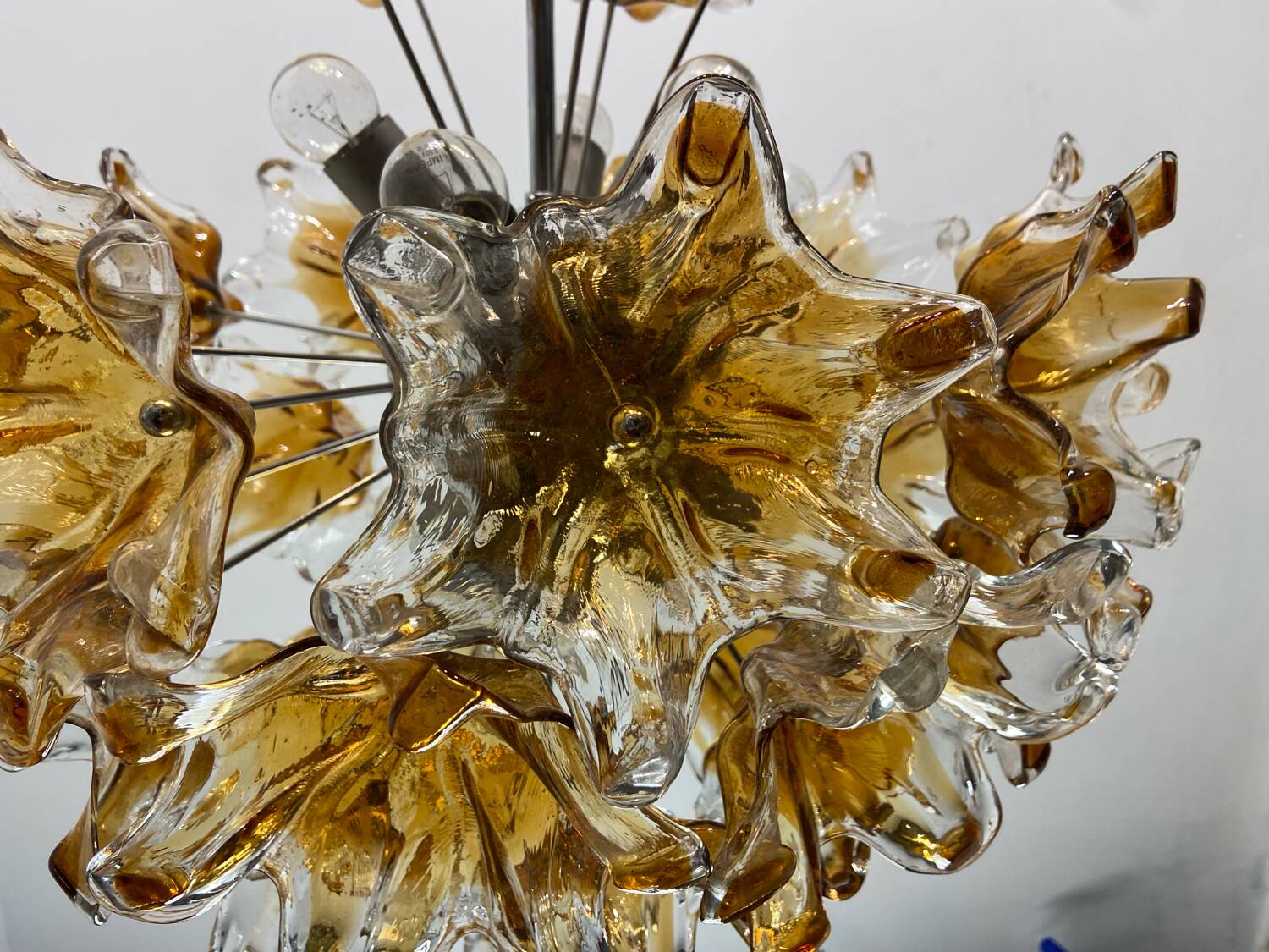 Lustre Spoutnik en verre de Murano