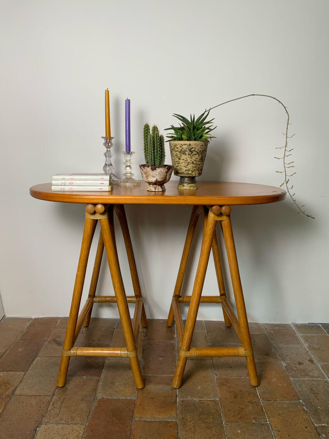 Console en rotin 70’