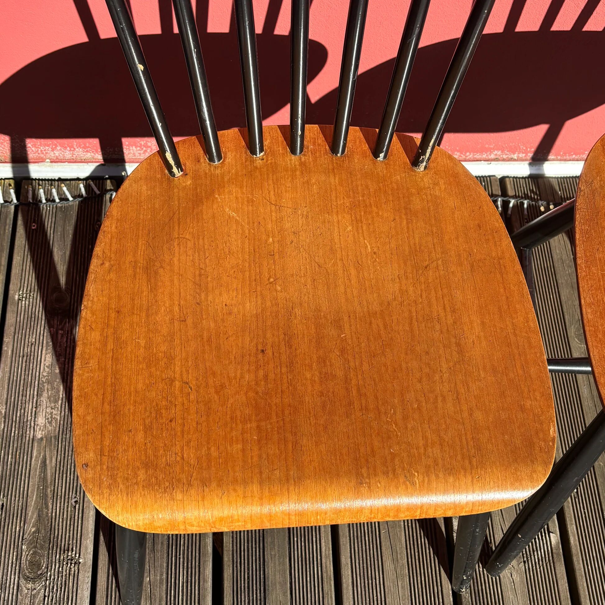 Set of 4 chairs by Sven-Erik Fryklund for Hagafors, Sweden, 1960s.
