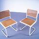 Set of 2 italian white cantilever chairs by Marcel Breuer