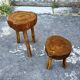 Brutalist Stool Duo with Organic Seating
