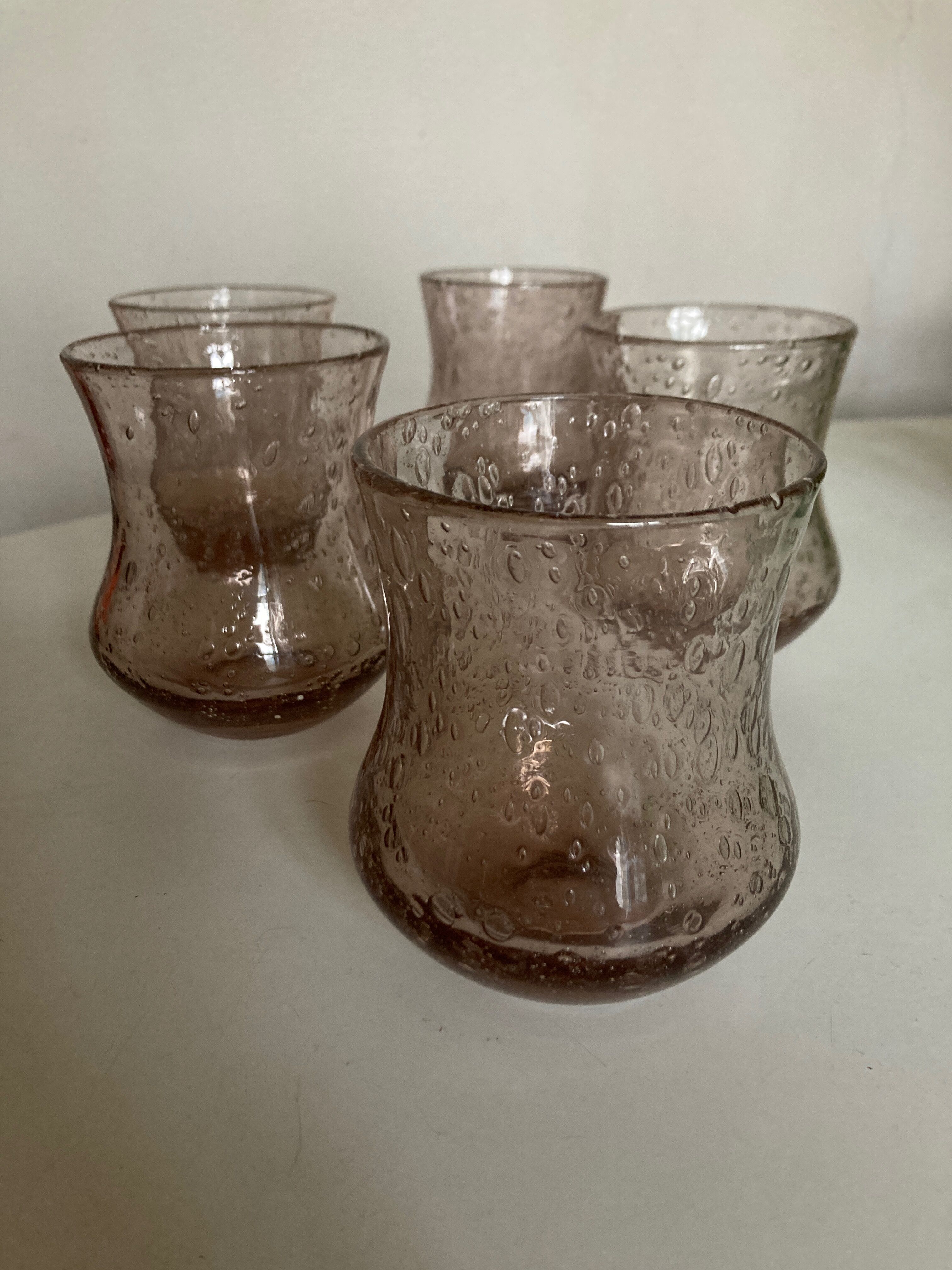 Set of 5 glasses of Biot cups in blown glass 1960