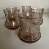 Set of 5 glasses of Biot cups in blown glass 1960