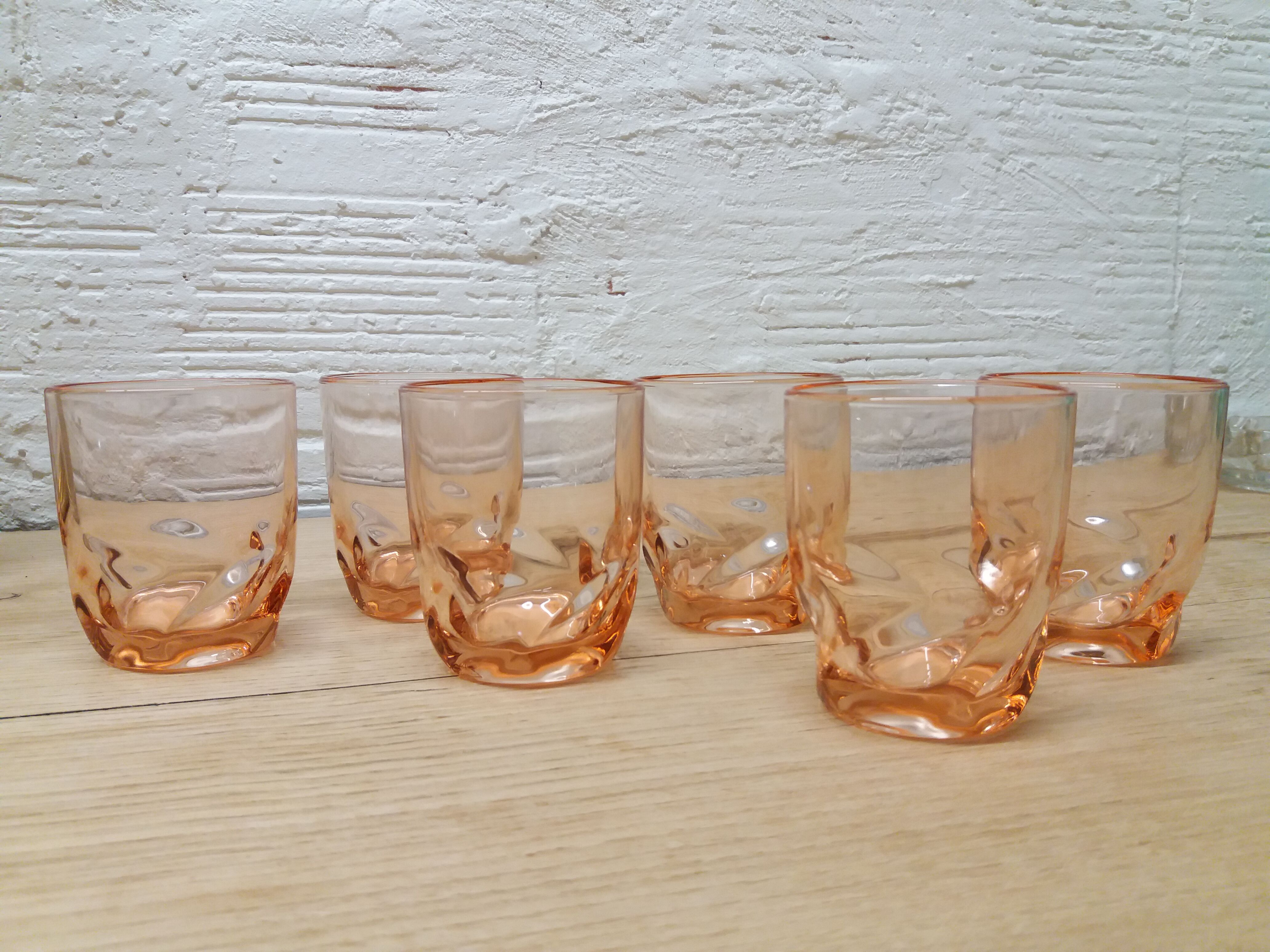 Set 6 verres gobelets roses
