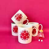 Set of 4 cups white porcelain coffee, 60s