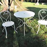 Old wrought iron garden furniture