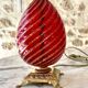 Murano glass table lamp in Ruby color, Rigadin, Italy 1950