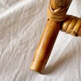 Porte-revue vintage en bambou et rotin