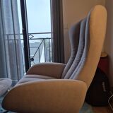 Tilburg Bo Concept reclining and swivel armchair with adjustable headrest + Tilburg ottoman