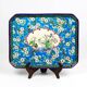 Enamelled earthenware plate – Apple blossom and cranes – Longwy, 1894