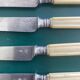 6 silver and ivory dessert knives