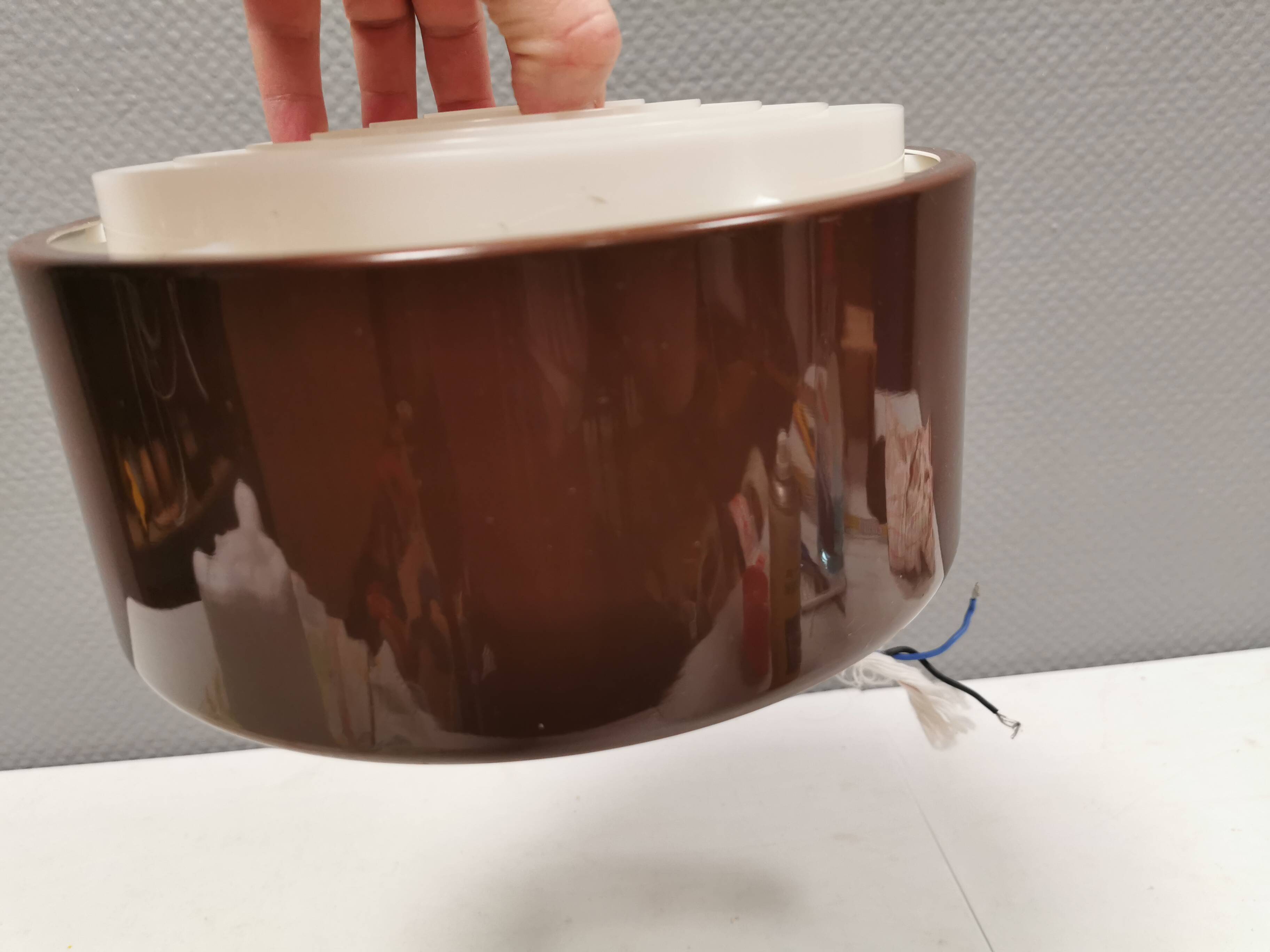 Ceiling lamp from the 80s, Nordisk Solar Denmark. In original light brown color.
