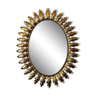 Vintage oval sun mirror