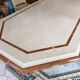Large Crema Marfil & Alicante red marble table – 212 cm – 10 people