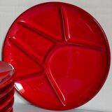 Six ceramic plates with vintage compartments
