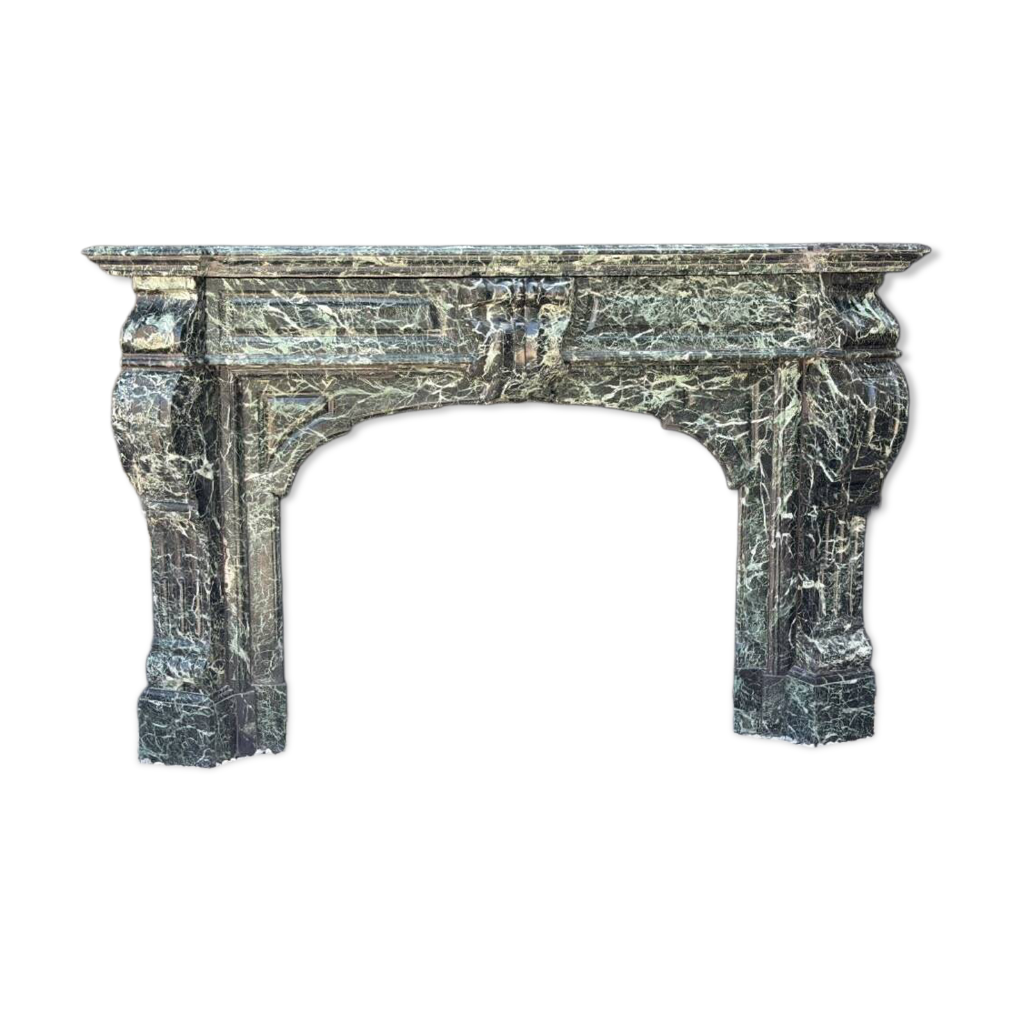Napoleon III fireplace in antique green marble, circa 1880.
