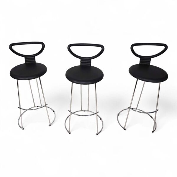 3 tabourets de bar postmodernes Fasem Italia par Nobu Tanigawa, 1990