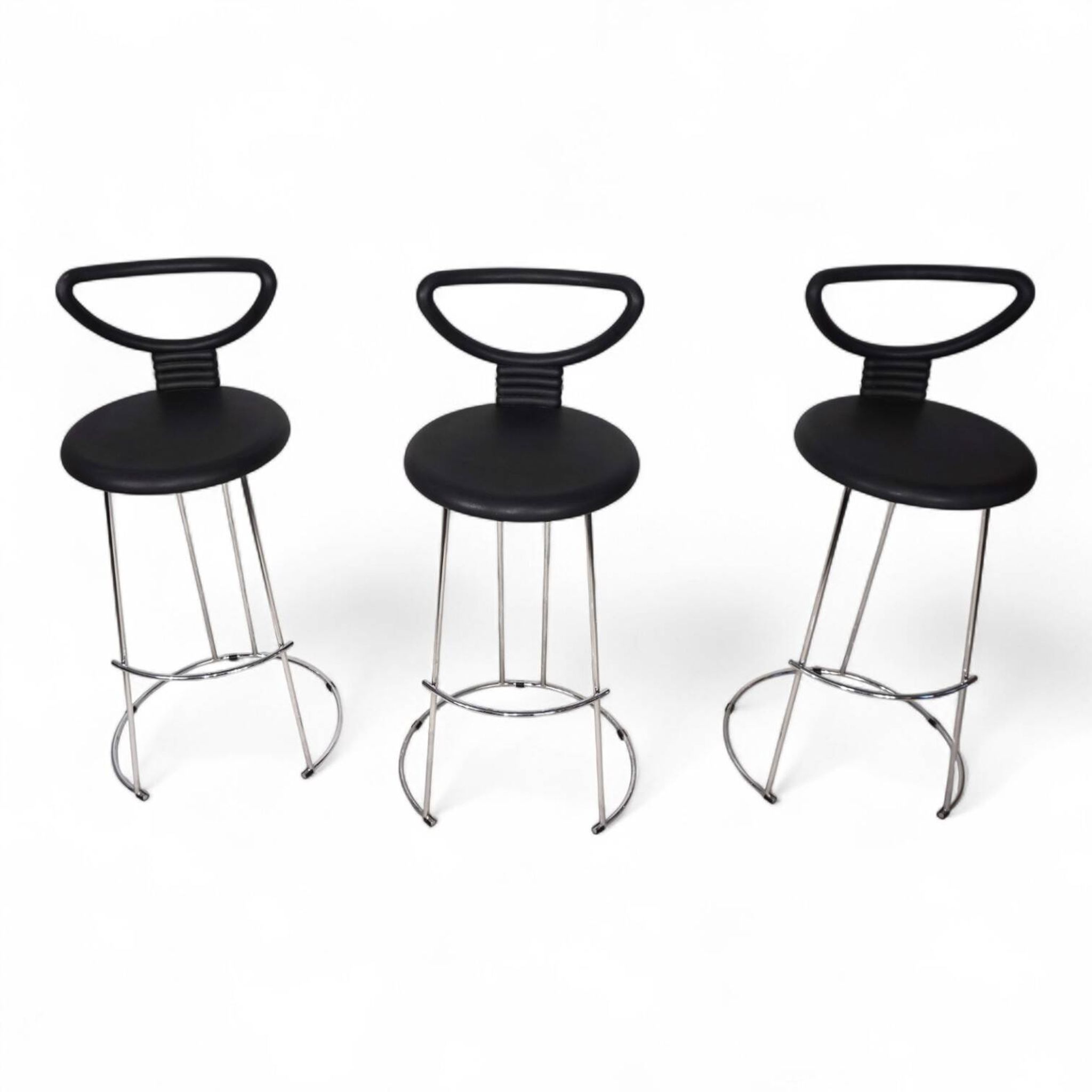 Fasem Italia 3-piece set of postmodern bar stools by Nobu Tanigawa, 1990
