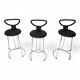 Fasem Italia 3-piece set of postmodern bar stools by Nobu Tanigawa, 1990
