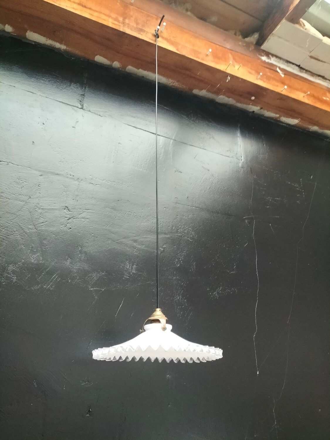 Opaline glass pendant light