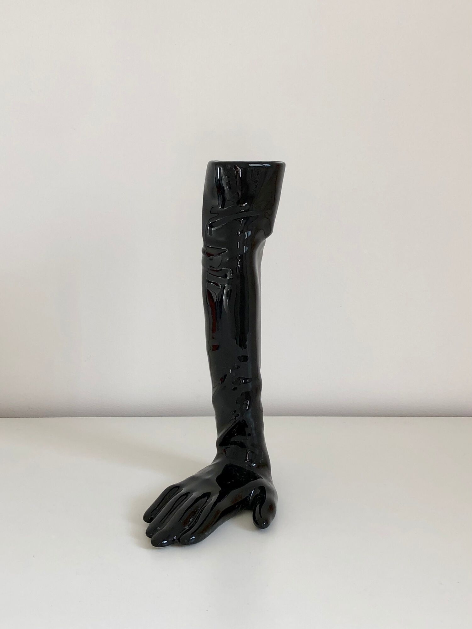 Glove-shaped ceramic vase Axis edition, France, 1980