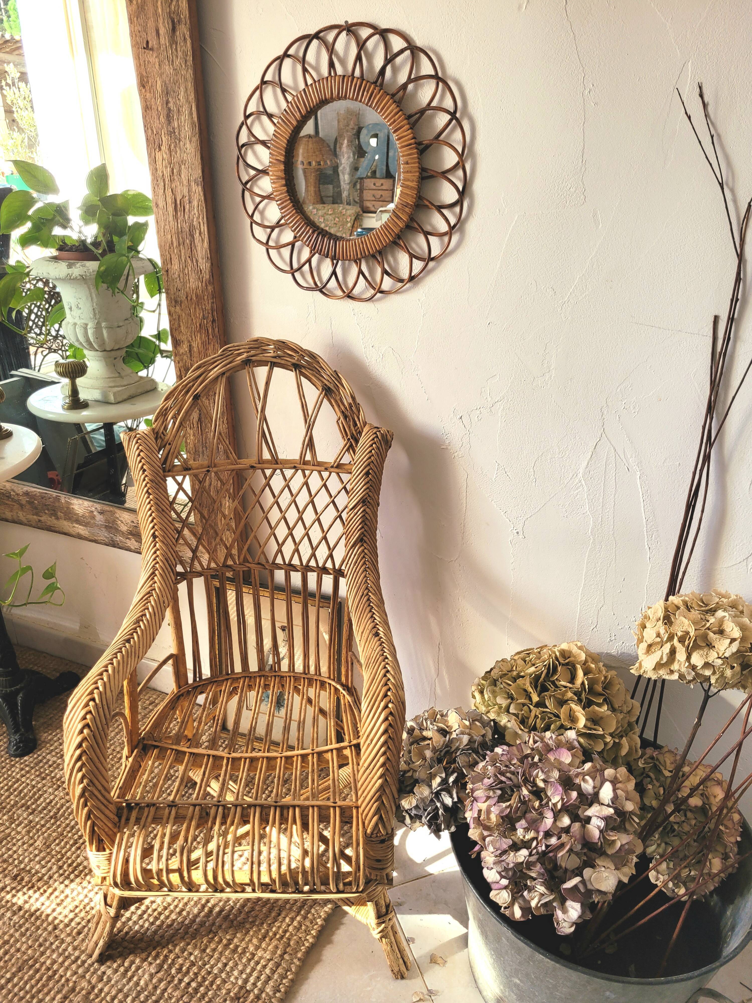 Vintage rattan armchair