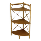 Vintage rattan corner shelf 1960