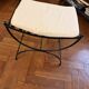 Tabouret curule en fer forgé noir