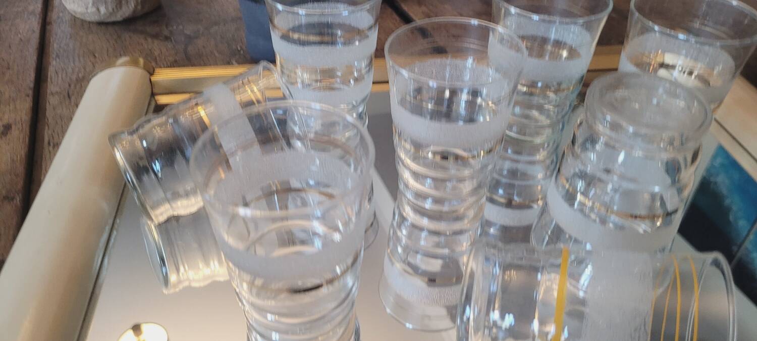 Set de 8 verres à eau 50's