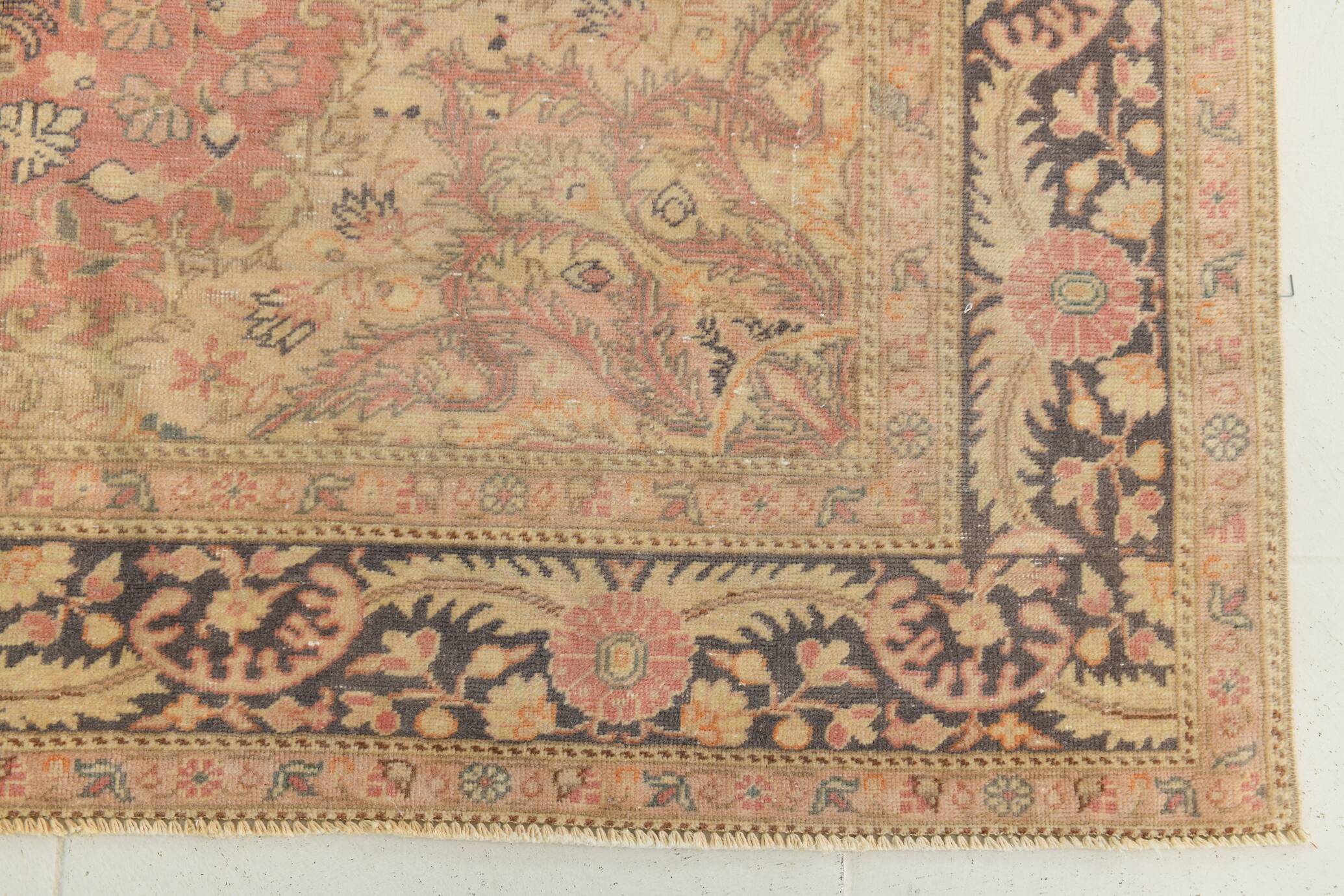 5x7 Peach Red Oriental Persian Rug, Living Room Rug, 144x216Cm