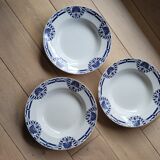 Set of 3 hollow plates Orchies Moulin des Loups Palmes