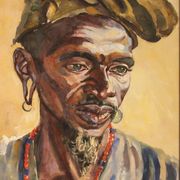 Portrait of a Beninese by Pierre Matossy (1891-1969) - dated 20 June 1952