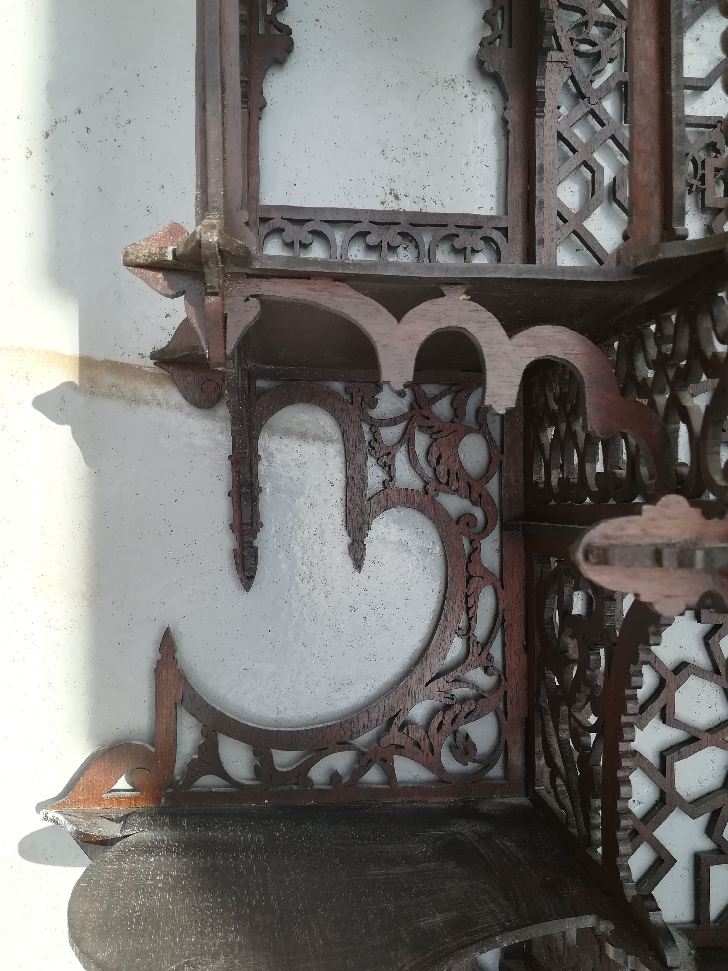 Oriental wooden shelf