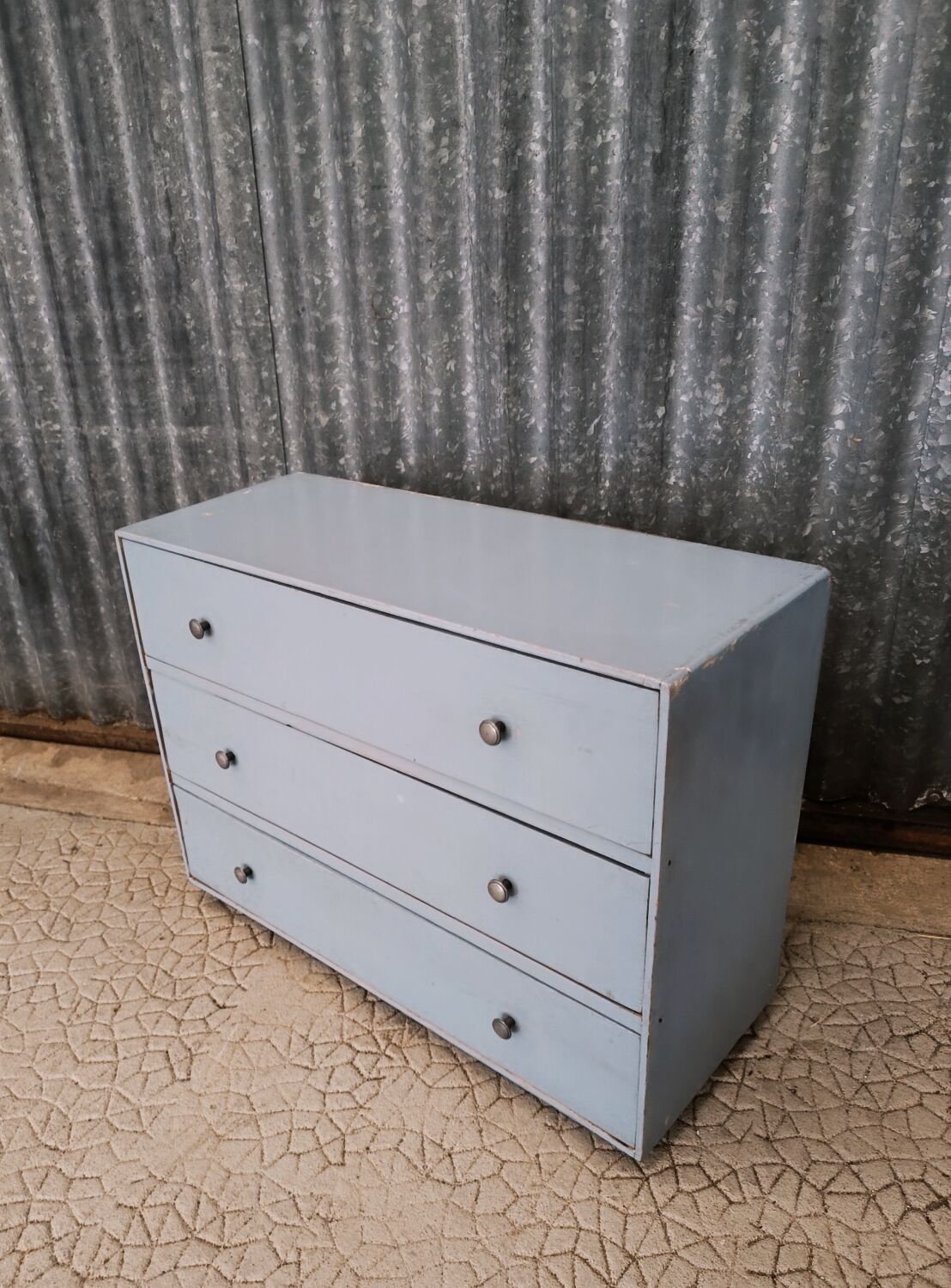 Small vintage blue chest of drawers