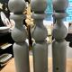 Set of 3 old grey wood keels