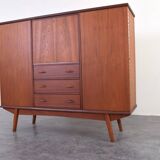 Buffet haut en teck danois du milieu du siècle, années 1960.