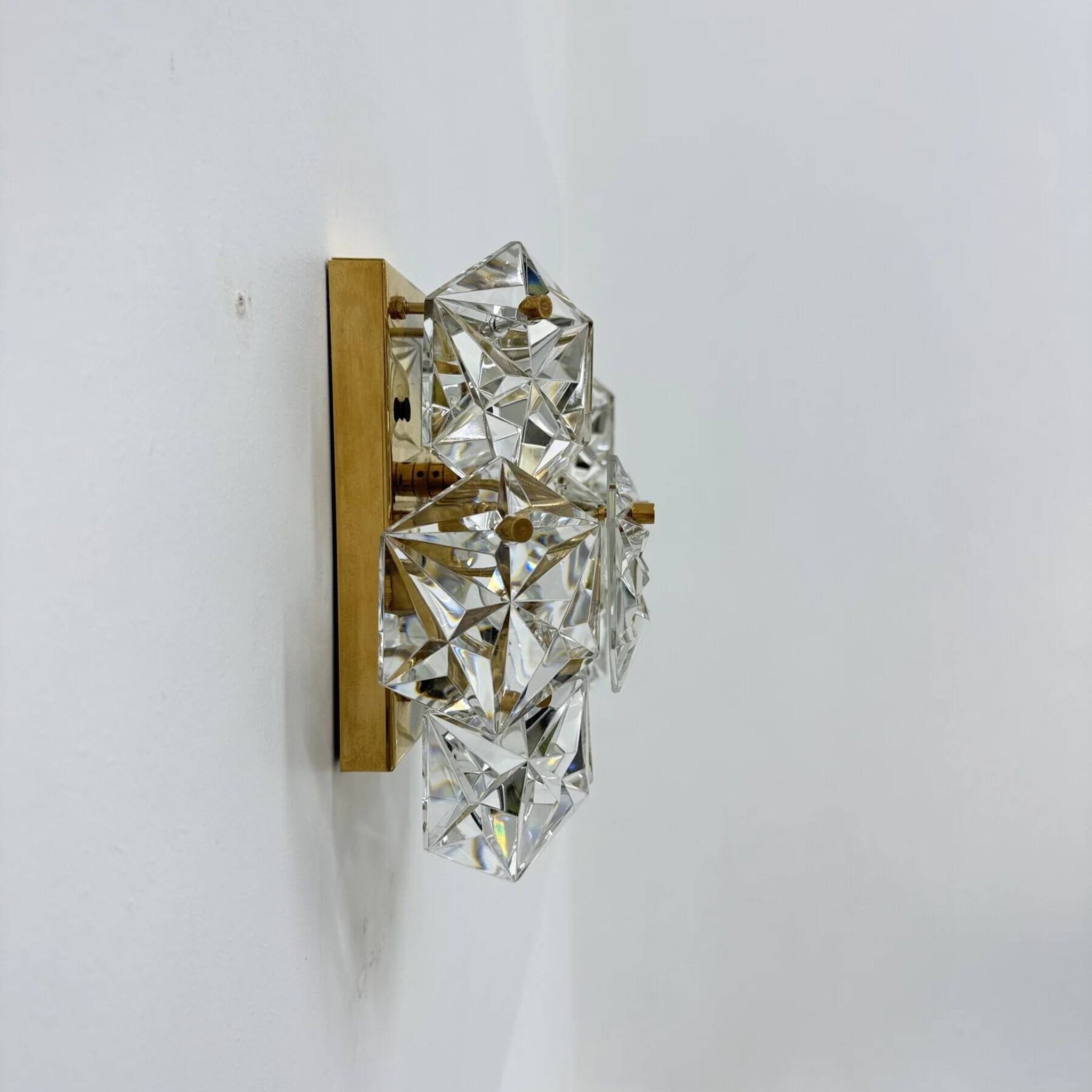 Mid-century pair of crystal sconces by Kinkeldey, Germany, 1970s