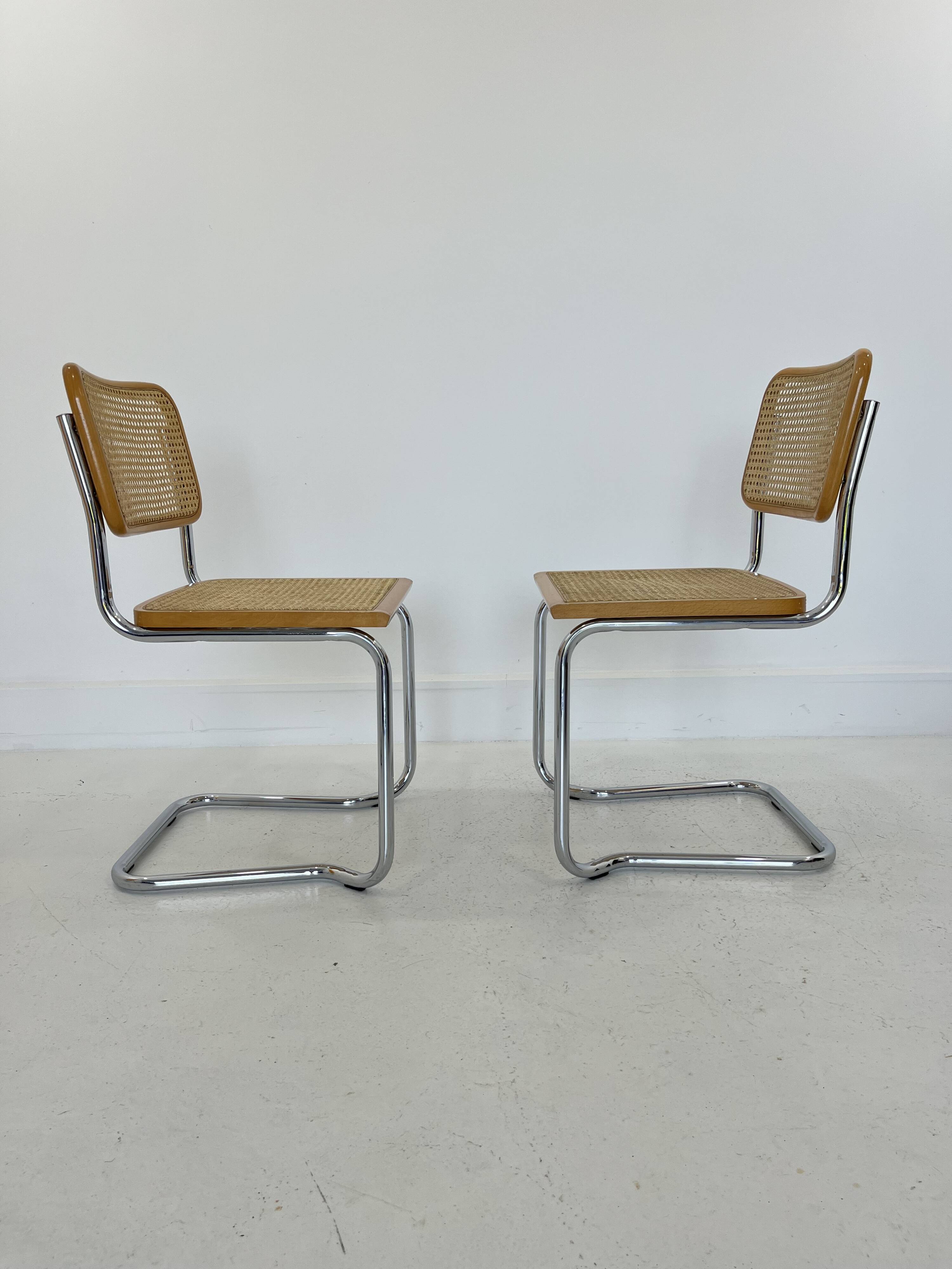 Pair chairs design Marcel Breuer, Italy, 1980